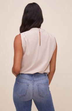 Remi Mock Neck Sleeveless Bodysuit 25 Remi Mock Neck Sleeveless Bodysuit -Sun Gaia Dresses Shop ACT16564 SAND 6