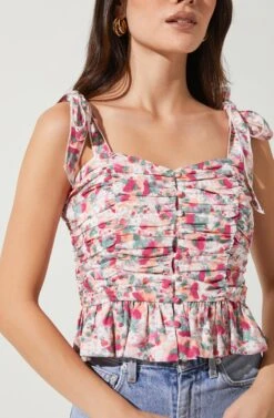 Duffy Floral Top 8 Duffy Floral Top -Sun Gaia Dresses Shop ACT16591D FUCHSIAMULTIFLORAL 3
