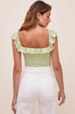 Lala Ruffle Bodysuit -Sun Gaia Dresses Shop ACT16596 CELERY 5
