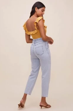 Lala Ruffle Bodysuit -Sun Gaia Dresses Shop ACT16596 DIJONMUSTARD 5