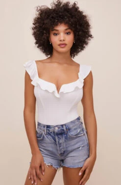 Lala Ruffle Bodysuit -Sun Gaia Dresses Shop ACT16596 WHITE 3