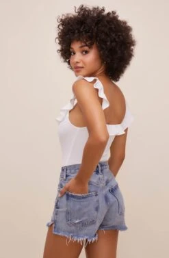 Lala Ruffle Bodysuit -Sun Gaia Dresses Shop ACT16596 WHITE 8