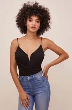 Anissa Plunge Bodysuit -Sun Gaia Dresses Shop ACT16597 BLACK 4
