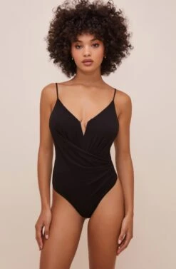 Anissa Plunge Bodysuit -Sun Gaia Dresses Shop ACT16597 BLACK 9