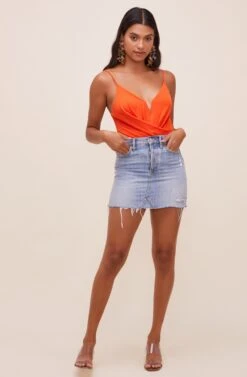 Anissa Plunge Bodysuit -Sun Gaia Dresses Shop ACT16597 HOTORANGE 2