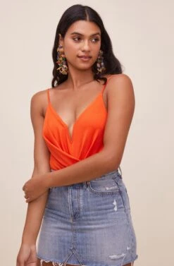 Anissa Plunge Bodysuit -Sun Gaia Dresses Shop ACT16597 HOTORANGE 3