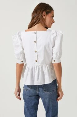 Sincerely Yours Peplum Top -Sun Gaia Dresses Shop ACT16696 WHITE 4