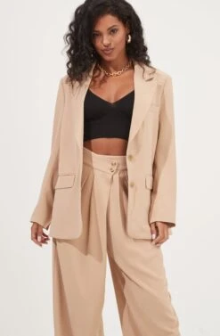 Boyfriend Oversized Blazer 12 Boyfriend Oversized Blazer -Sun Gaia Dresses Shop ACT16714B CAPPUCCINO 3