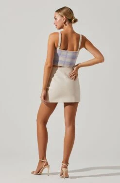 Belmont Plaid Knit Cami -Sun Gaia Dresses Shop ACT16789P LILACPLAID 5