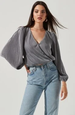 Valdez Pleated Wrap Top