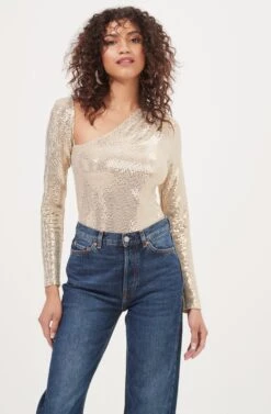 Della Sequin Cutout Bodysuit