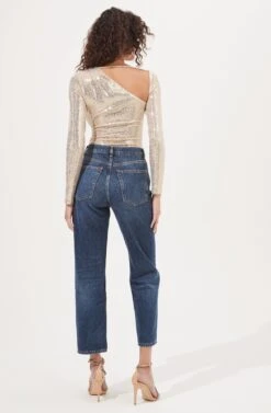 Della Sequin Cutout Bodysuit -Sun Gaia Dresses Shop ACT16847B GOLD 4