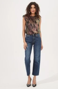 Hollywood Sequin Padded Shoulder Sleeveless Bodysuit -Sun Gaia Dresses Shop ACT16905 BLACK PINKMULTI 1