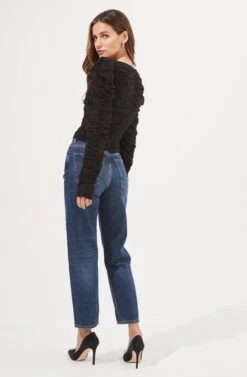 Caldwell Metallic Ruched Sweetheart Neck Top -Sun Gaia Dresses Shop ACT16906 BLACK 4