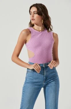 Dixon Sleeveless Cutout Crinkle Bodysuit