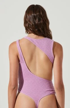 Dixon Sleeveless Cutout Crinkle Bodysuit -Sun Gaia Dresses Shop ACT16971 ELECTRICPINK 4