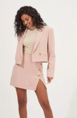 Woodbury Cropped Blazer -Sun Gaia Dresses Shop ACT16986 BLUSH 2
