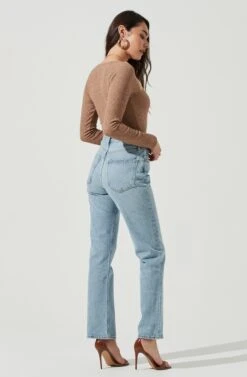 Vanowen Halter Cutout Shoulder Long Sleeve Bodysuit -Sun Gaia Dresses Shop ACT17055B TANHEATHER 3