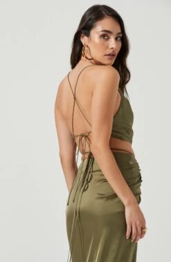 South Beach Cowl Neck Backless Crop Top -Sun Gaia Dresses Shop ACT17081 OLIVE 4 6f9f7671 0084 4b28 bc74 6a8e8ddc051d