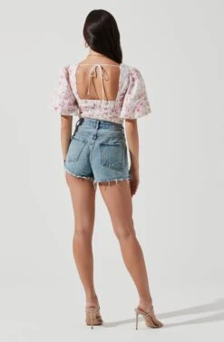 Beaumont Floral Puff Sleeve Top -Sun Gaia Dresses Shop ACT17159 WHITEPINKMULTIFLORAL 1706