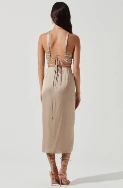 Robin Tie Waist Cutout Midi Skirt -Sun Gaia Dresses Shop ACT17181 KHAKI 1939 de5f61c3 2a6e 4b60 b270 f88dfd19d30a