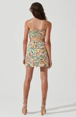 Covina Tropical Print Mini Skirt -Sun Gaia Dresses Shop ACT17209 TROPICALPAPAYA 0045