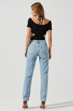 Monterey Halter Neck Cutout Bodysuit -Sun Gaia Dresses Shop ACT17210 BLACK 1228