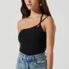 Hartley Asymmetrical Neck Sleeveless Bodysuit