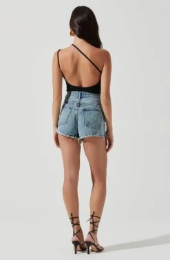 Hartley Asymmetrical Neck Sleeveless Bodysuit 12 Hartley Asymmetrical Neck Sleeveless Bodysuit -Sun Gaia Dresses Shop ACT17222 BLACK 1000