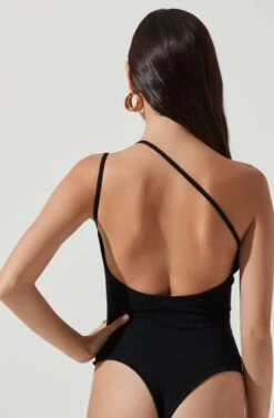 Hartley Asymmetrical Neck Sleeveless Bodysuit 11 Hartley Asymmetrical Neck Sleeveless Bodysuit -Sun Gaia Dresses Shop ACT17222 BLACK 1011
