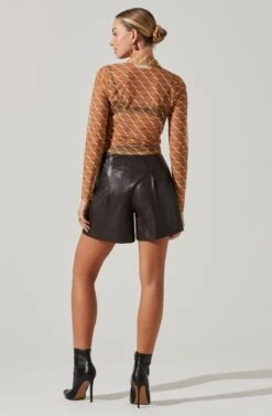 Wilma Faux Leather Shorts -Sun Gaia Dresses Shop ACT17338M MUSTARDCREAMGEO 5 e94da21f 224a 4c2c 8ec0 cbffea15c14b