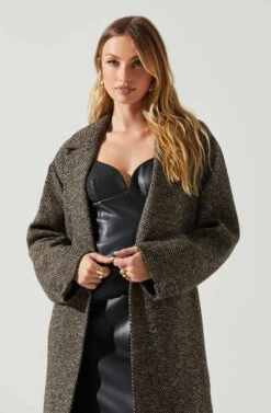 Rhodes Herringbone Tie Waist Coat 11 Rhodes Herringbone Tie Waist Coat -Sun Gaia Dresses Shop ACT17355B BLACKBROWNMULTI 4