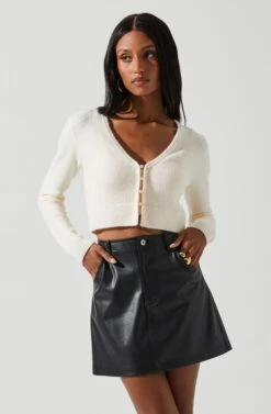 Melissa Pearl Embellished Cardigan Sweater -Sun Gaia Dresses Shop ACT17475P CREAM 4