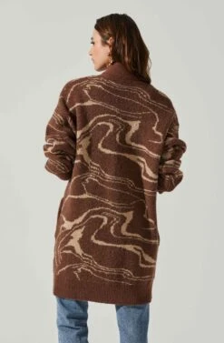 Vada Abstract Swirl Oversized Sweater -Sun Gaia Dresses Shop ACT17580SH BROWNSWIRL 5