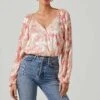 Kamari Floral Burnout Long Sleeve Top 2 Kamari Floral Burnout Long Sleeve Top -Sun Gaia Dresses Shop ACT17601 PINKBURNOUT 3