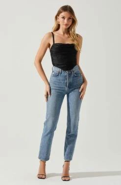 Janet Ruched Bustier Top 17 Janet Ruched Bustier Top -Sun Gaia Dresses Shop ACT17810 BLACK 2