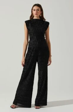 Jorja Textured Sleeveless Top -Sun Gaia Dresses Shop ACT17819 BLACK 1