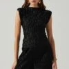 Jorja Textured Sleeveless Top -Sun Gaia Dresses Shop ACT17819 BLACK 3