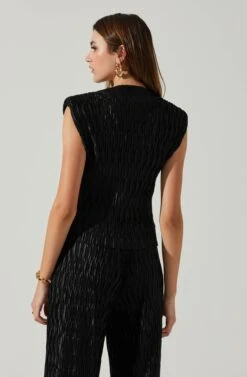 Jorja Textured Sleeveless Top -Sun Gaia Dresses Shop ACT17819 BLACK 5