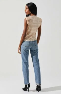 Jorja Textured Sleeveless Top -Sun Gaia Dresses Shop ACT17819 CREAM 5