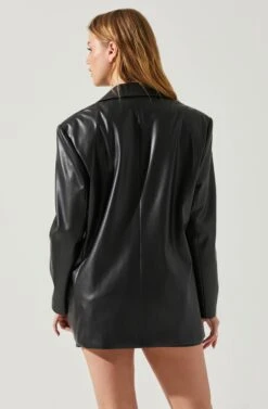Ezra Faux Leather Oversized Blazer 13 Ezra Faux Leather Oversized Blazer -Sun Gaia Dresses Shop ACT17828 BLACK 6