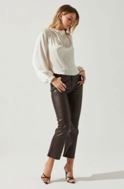 Veronica Satin Cutout Top 17 Veronica Satin Cutout Top -Sun Gaia Dresses Shop ACT17833S CHAMPAGNE 2