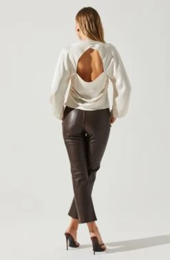 Veronica Satin Cutout Top 18 Veronica Satin Cutout Top -Sun Gaia Dresses Shop ACT17833S CHAMPAGNE 6