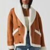 Pippa Faux Shearling Jacket -Sun Gaia Dresses Shop ACT17851 CAMEL 4