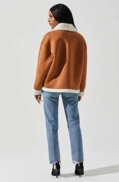 Pippa Faux Shearling Jacket 12 Pippa Faux Shearling Jacket -Sun Gaia Dresses Shop ACT17851 CAMEL 5