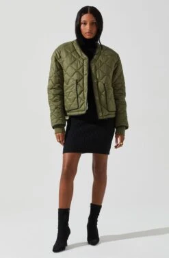 Bellamie Quilted Jacket -Sun Gaia Dresses Shop ACT17854 OLIVE 2