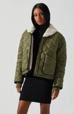 Bellamie Quilted Jacket -Sun Gaia Dresses Shop ACT17854 OLIVE 4