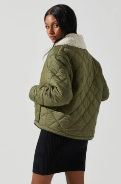 Bellamie Quilted Jacket -Sun Gaia Dresses Shop ACT17854 OLIVE 5