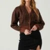 Ruby Houndstooth Cardigan -Sun Gaia Dresses Shop ACT17863 DARKBROWNBLACK 3