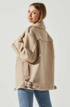 Layne Oversized Moto Jacket 13 Layne Oversized Moto Jacket -Sun Gaia Dresses Shop ACT17865 TAUPE 5